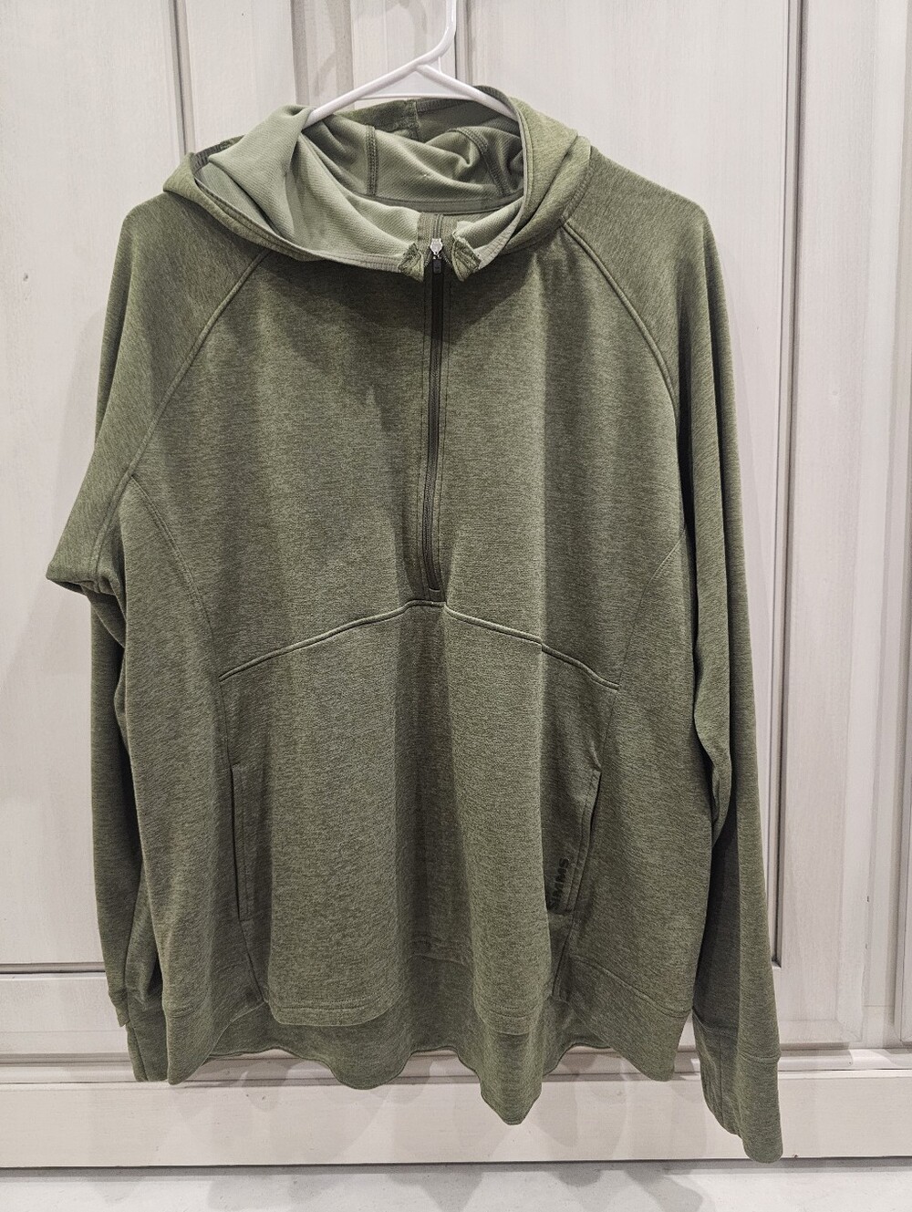 Simms Olive Green Half-Zip Hoodie Sweater
